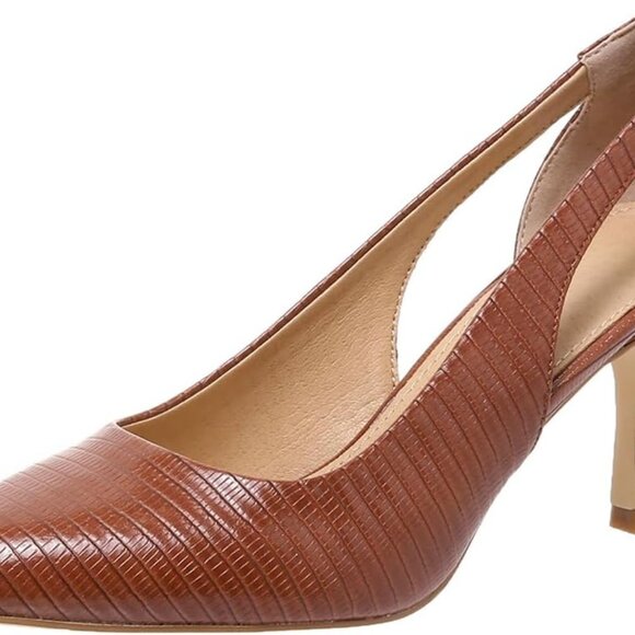 Women's Faux Leather Pump Shoes Size 9 Pointed Toe Cut Out Stiletto Heel - Picture 1 of 4